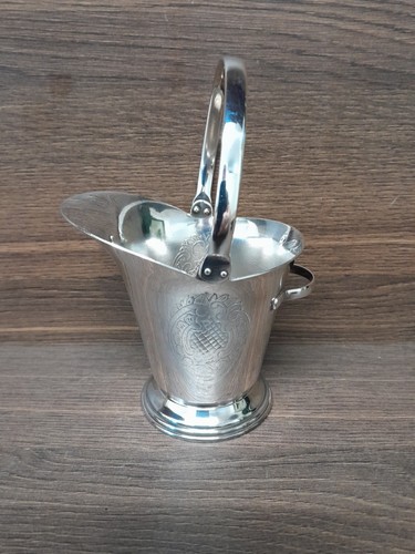 Silver plated coal - plated, scuttle