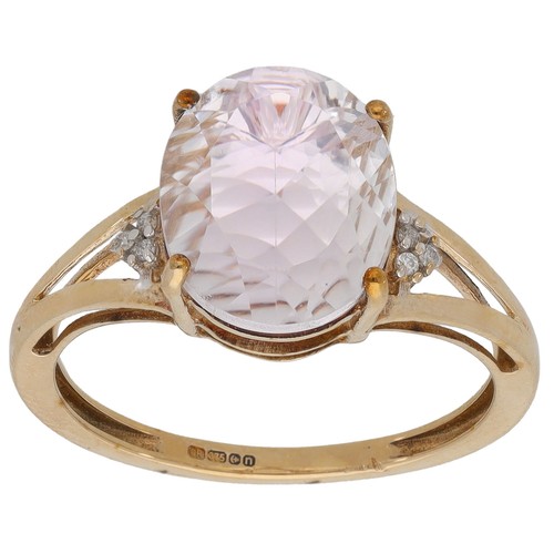 9ct gold diamond - &, kunzite