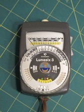 Gossen Lunasix 3 Light Meter with Leather Case WORKING. 