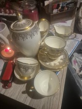 Foley Bone China Coffee Set Gold Edging Immaculate No Damage