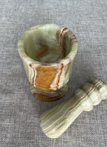 Green onyx stone mortar - stone,