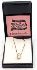 Jersey Goldsmiths 18ct Gold Plated Necklace with Heart Shaped Claw Set Stone