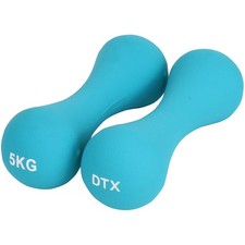 2 x 5kg Fitness Soft Blue Dumbbell Hand Weights Gym Exercise Dumbells #857