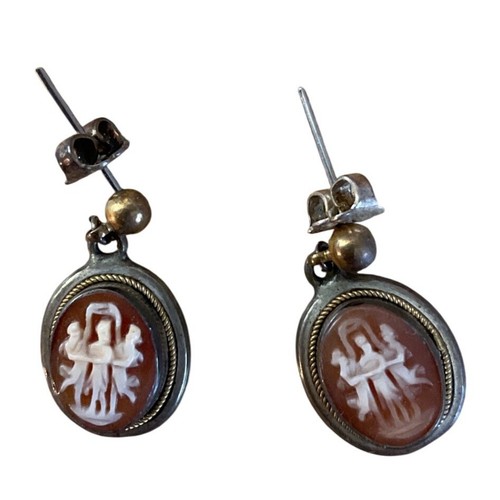 Vintage cameo earrings - cameo,
