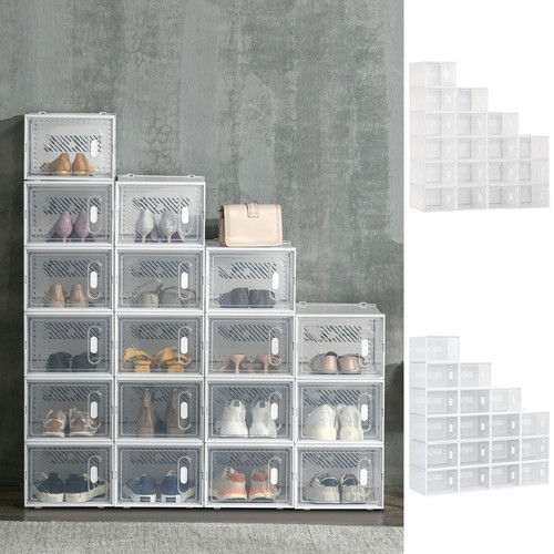 Pcs stackable shoe box clear - stackable,
