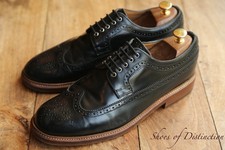 Grenson Black Leather Derby Brogue Shoes UK 9 G US 10 EU 43