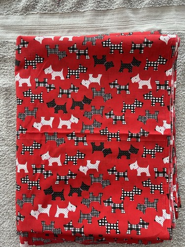 Scottie dog fabric - red, 110cm