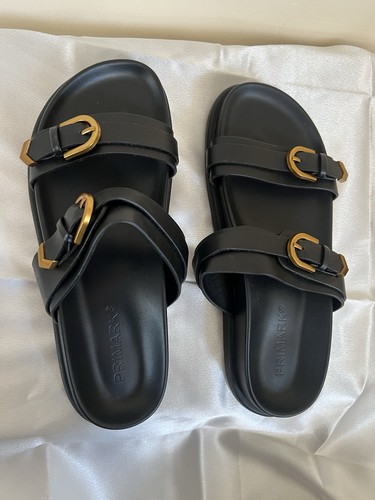 Black buckle sandals uk4 - buckle,