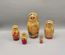 Vintage Russian Wooden Nesting Doll Matryoshka - 12cm