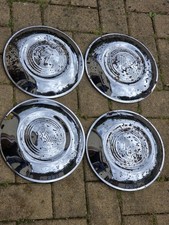 4x Ideal Man Cave Decor Present, Classic British Austin Wheel Trim Hub Caps 60s
