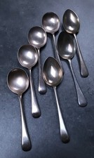 Antique Silver Plated Spoons 4x Soup EPNS Bergil  3x Serving See Description