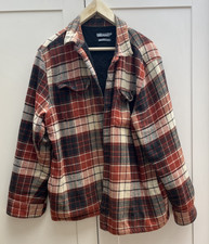 TU blanket / plaid check flannel fleece lined warm jacket / coat / shacket XL