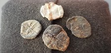 Nice lot of four Medieval lead tokens found in England in the 1970s L74v