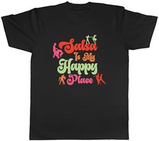 Salsa is my Happy Place Mens T-Shirt Salsa Dancing Music Dance Cuban Tee Gift