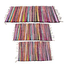 Multi Coloured Rug | Hand Woven | Eco-Friendly: 100% Recycled Fabric | 90x150cm