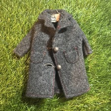 Sindy Happy Traveller coat 1966 grey wool felt button pocket 12S13 fit 12" doll