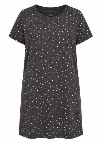 Charcoal star print - tu,