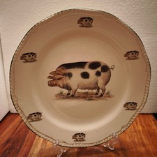 Wood And Sons Farmyard Pig Dinner Plate  Farmhouse