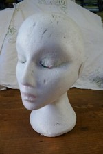 A Binary Polystyrene Human Head Dummy - Hat Stand - Wig Stand - Used