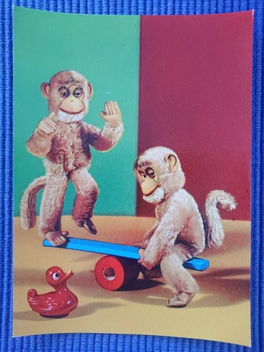 Old postcard monkeys a - ak, on