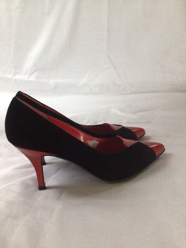 Heine black suede red patent - heine, &