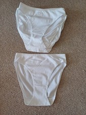 Joblot of 10  X EX M&S Ladies White Cotton High Leg Knickers / Briefs UK 10