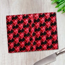Black Red 3D Houndstooth Glass