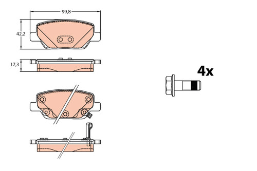 New brake pad - new,