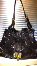 Claudia Canova Black Semi Patent Giraffe Shoulder, Bag Handbag Large