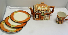 Price & Kensington  Cottage Ware Teapot with 3 side plates and a cup Vintage