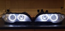 Genuine BMW 3 Series E46 Headlights Coupe Convertible Facelift with Angel Eyes