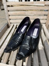 Russell & Bromley Donald J Pliner Black Kitten Heel Shoes UK 5.5 