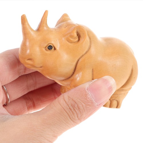Boxwood rhino statue wood - boxwood,