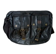 Ted Baker Satchel Brown Faux Leather Large Bag Crossbody Mens Unisex Travel 