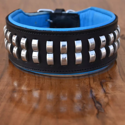 Wide black leather studded - wide,