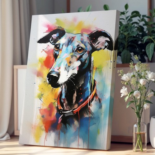 Greyhound gestural canvas - greyhound, wall