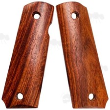Pair of Zambia Red Sandalwood 1911 Wooden BB Gun Pistol Grips - Colt M1911 Wood