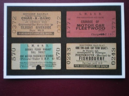 Postcard tickets from ferry - tickets,