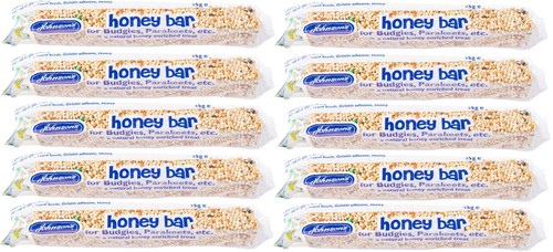 10x johnsons honey bars budgie - honey,