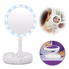Travel-Friendly Lighted Makeup Mirror MY FOLD JIN GE with LED Ring/Foldable Base