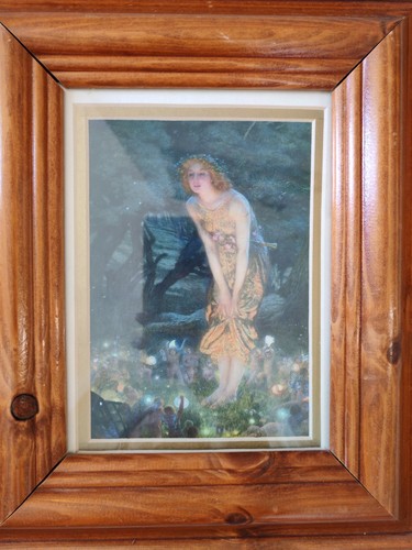 Vintage fairy print - fairy, framed