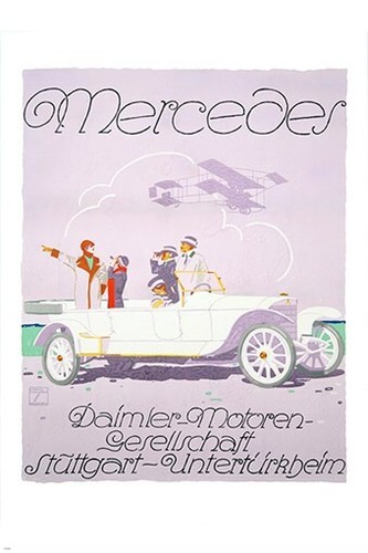 Vintage poster mercedes - vintage, ad