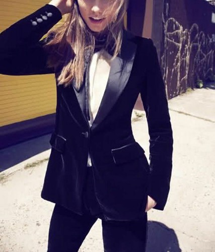 Velvet black suits women - suits,