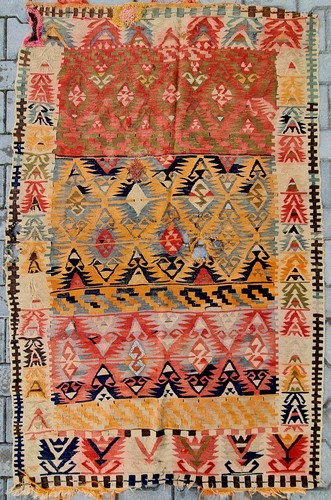 Antique wool rug hallway - antique, rug,