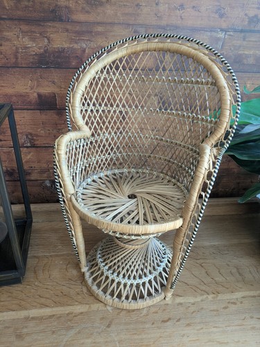 Boho small wicker peacock - boho,