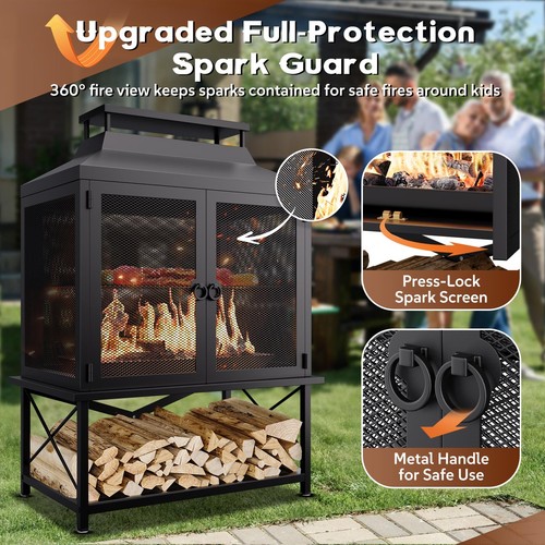 Metal outdoor fireplace for - metal,