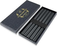 Lonely high heels 5 Pairs Reusable Square Chopsticks Dishwasher Safe Metal Chops