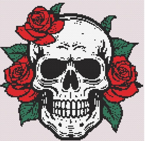Halloween gothic skull roses - halloween,