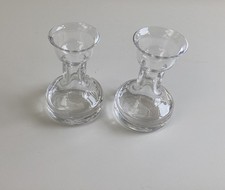 Two Frank Thrower Dartington Crystal Miniature Acorn Vase 24% Lead Crystal VGC
