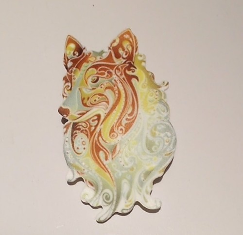 Multicolour acrylic dog - acrylic,
